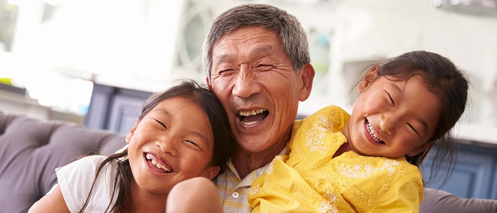 Granddad with grandkids