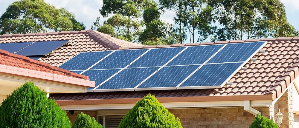 Solar Panels on Roof of Australian home