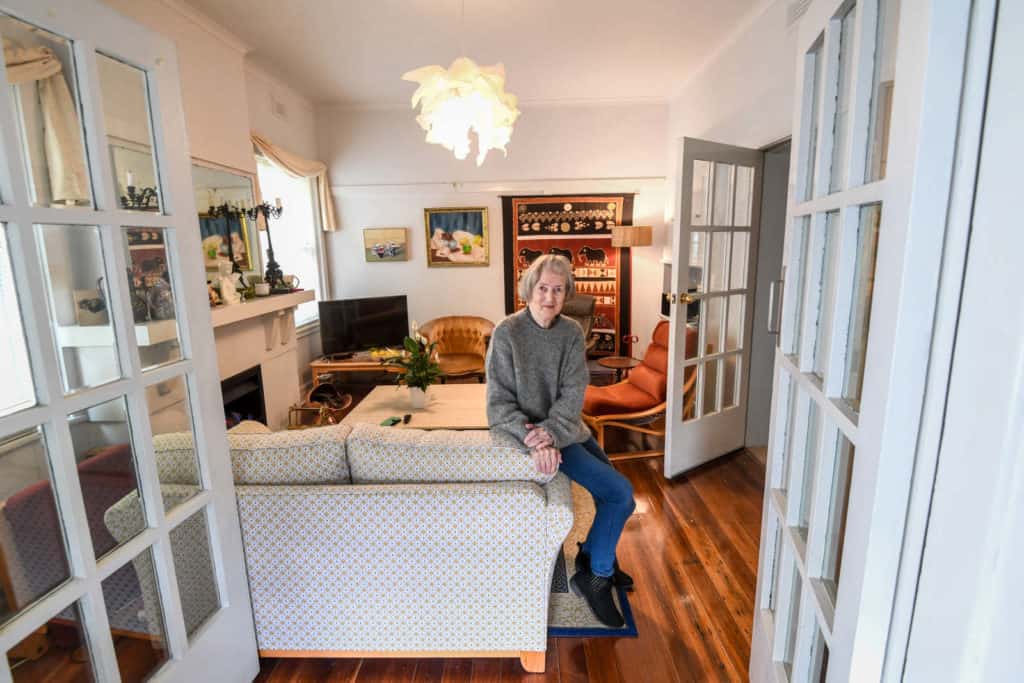 Angela Lowe in her home